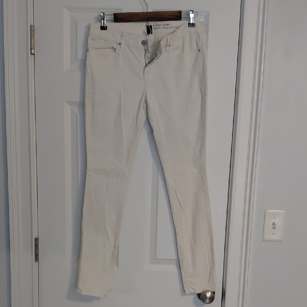 GAP Corduroy Skinny Jeans, Size 6, Cream/Ivory